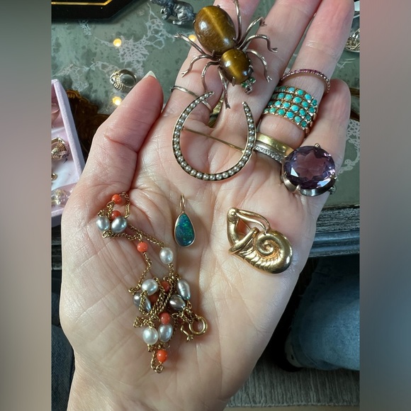 Various vintage, antique & designer jewelry pieces in 14K and 18K gold - Picture 6 of 13